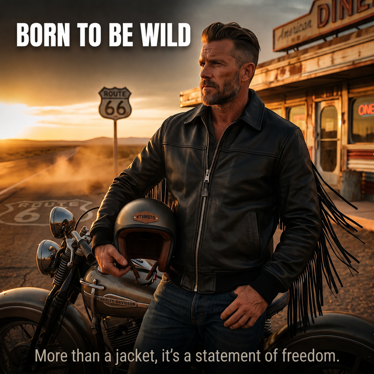 Harley Davidson Tassel Leather Jacket-J59