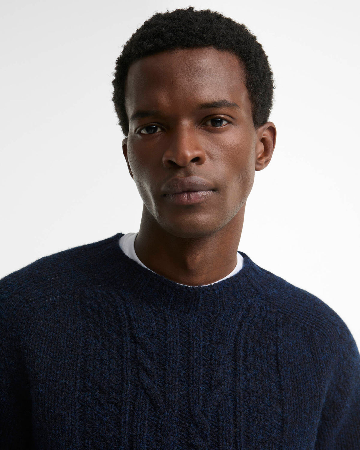 Made in Scotland Natural Yarn Cable-Knit Jumper