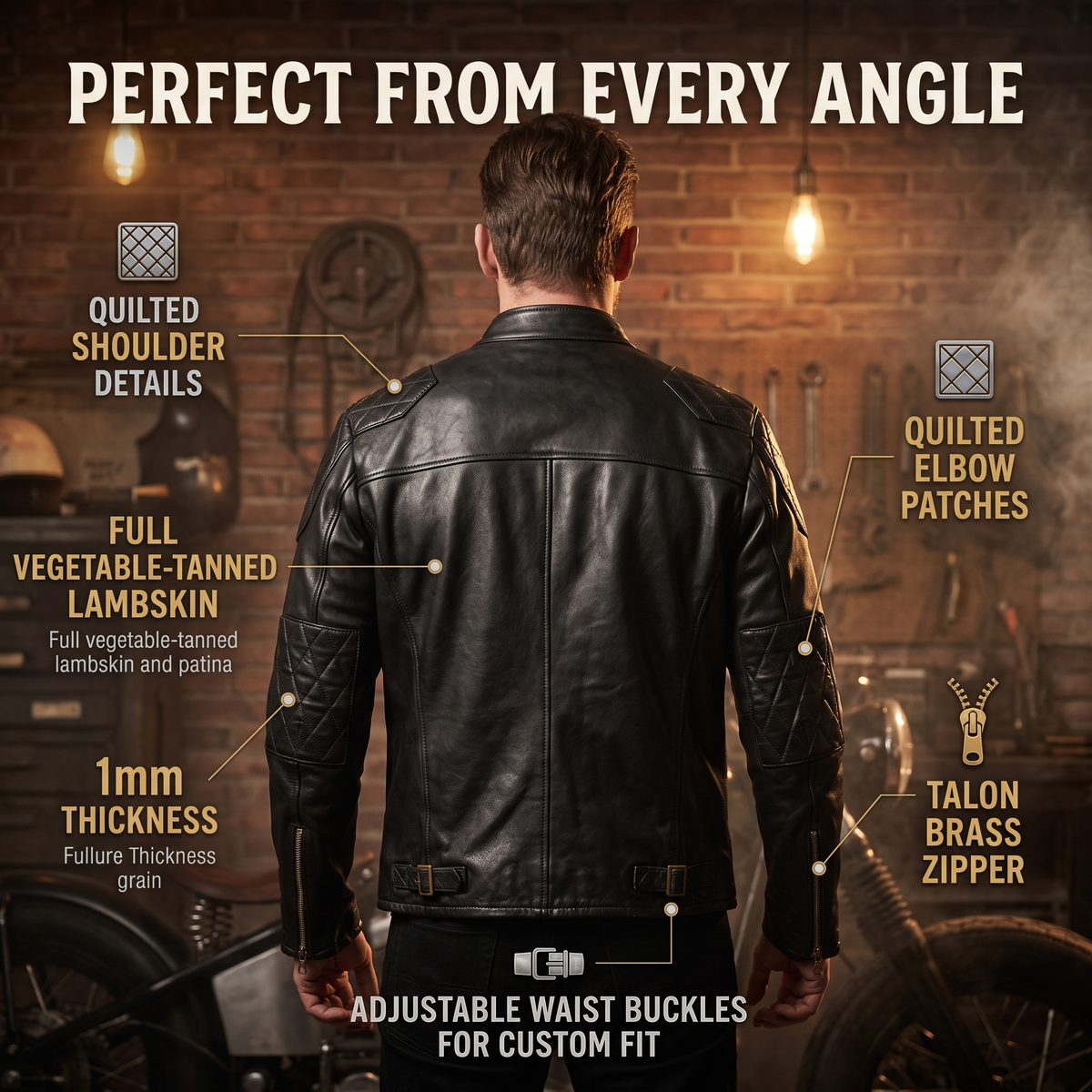 Beckham same leather jacket-J08
