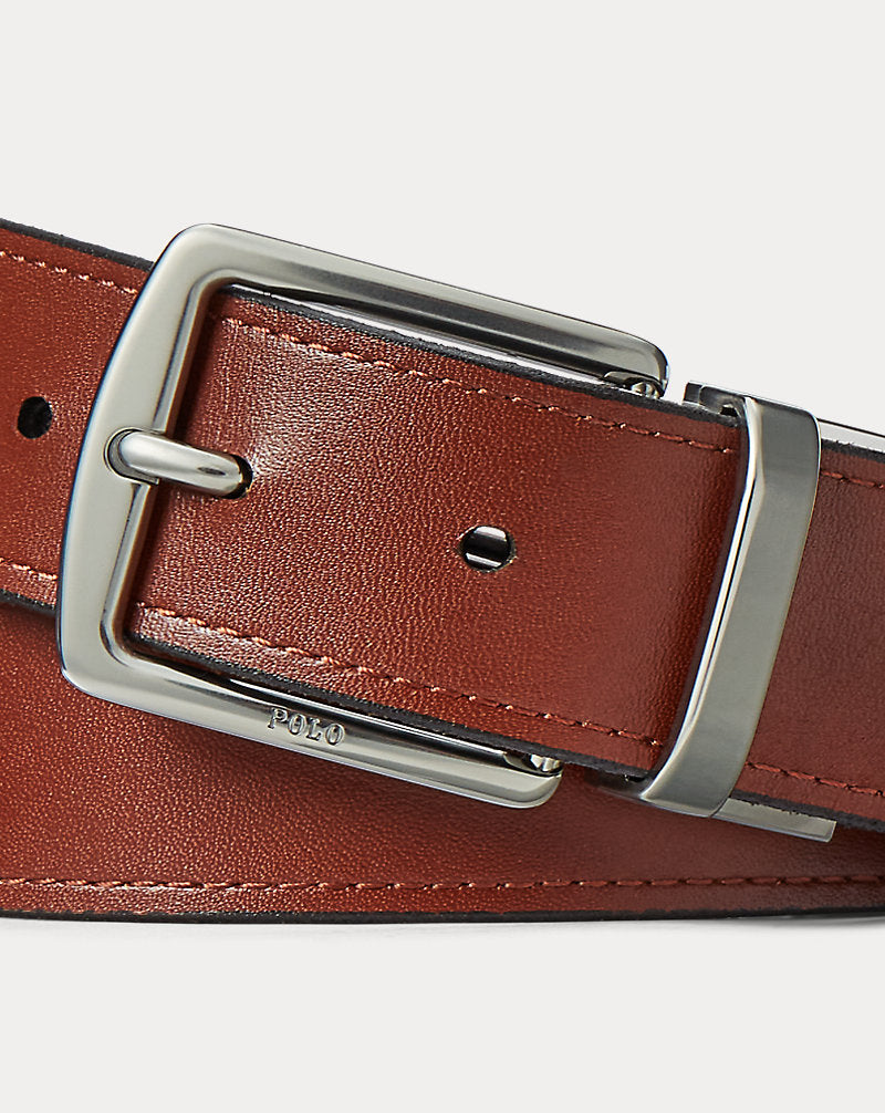 Reversible Leather Belt Gift Set Black/Saddle