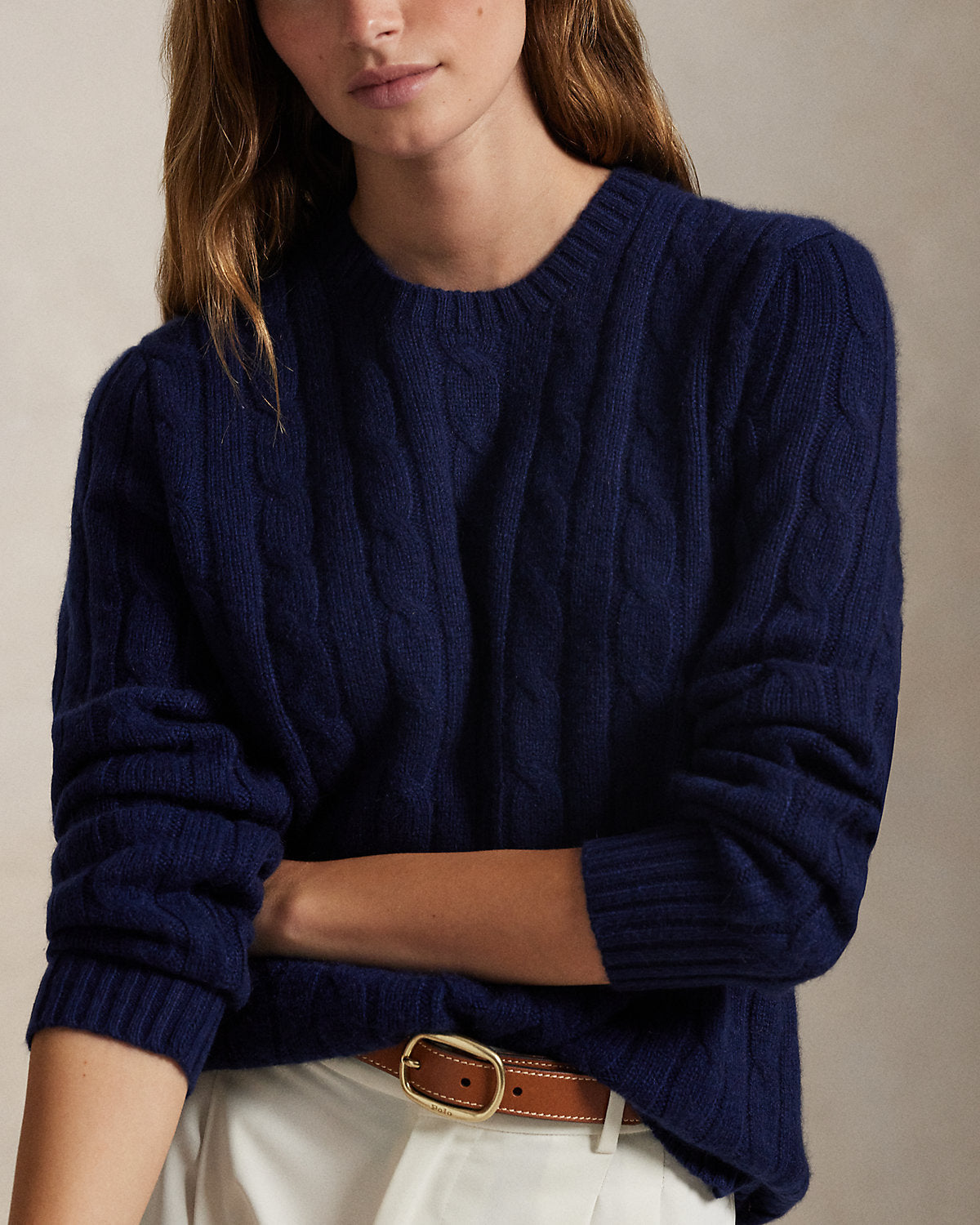 The Iconic Cable-Knit Cashmere Jumper Bright Navy
