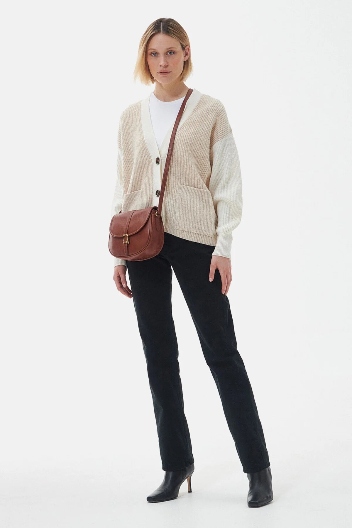 Laire Medium Saddle Bag - BROWN
