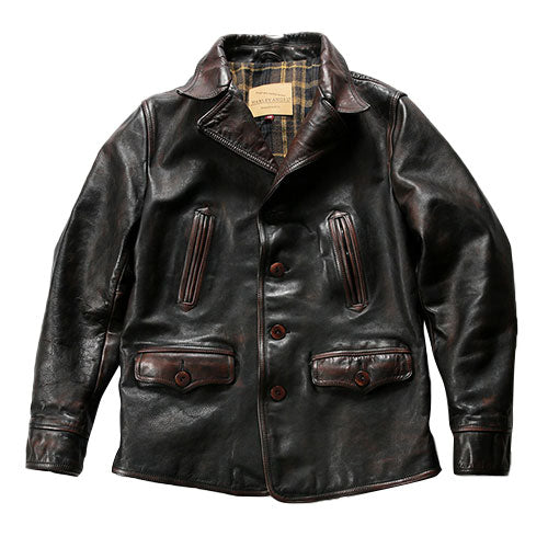 American Dispatcher Horsehide Leather Motorcycle Jacket-J21