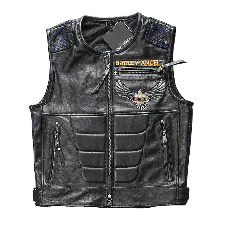 Abs Blocking Harley Summer Rock Leather Vest - J30