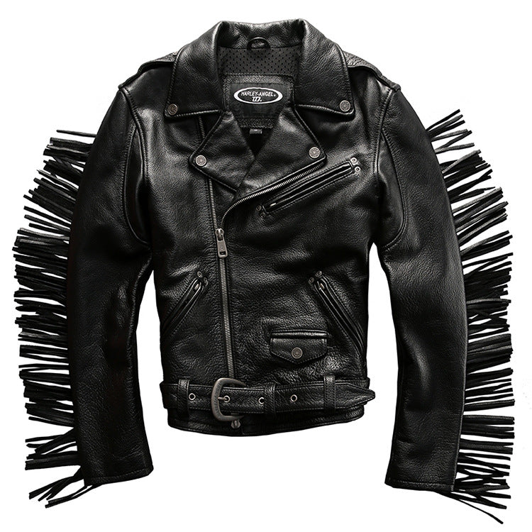 HARLEY ANGEL Harley Angel tassel cowhide leather jacket-J17
