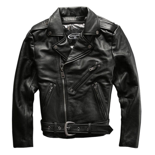 Genuine leather Harley motorcycle riding suit-J40