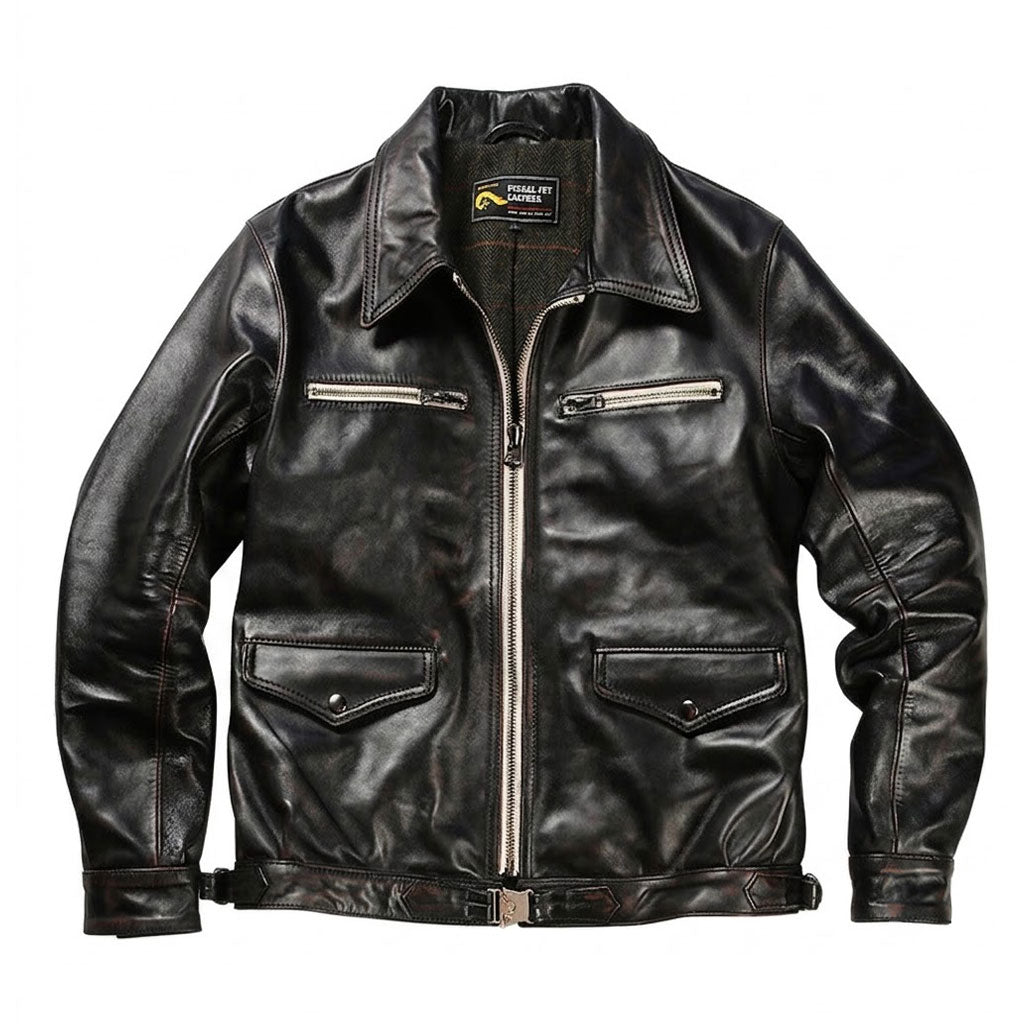 Retro WWII Hartmann German Flight Leather Jacket-J44