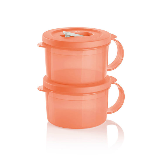 Tupperware CrystalWavePLUS Microwave Soup Mug | Set of 2 | Leakproof Lunch Container