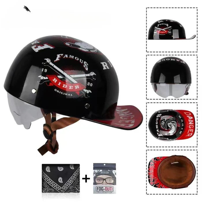 DOT Baseball Style Motorcycle Helmet-H10