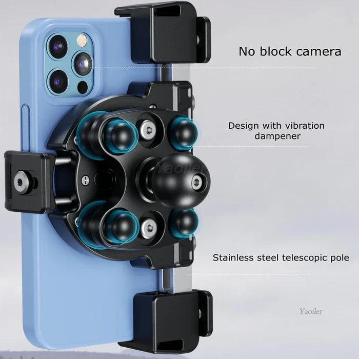 No-blocking camera shock-absorbing anti-theft motorcycle phone holder-S05