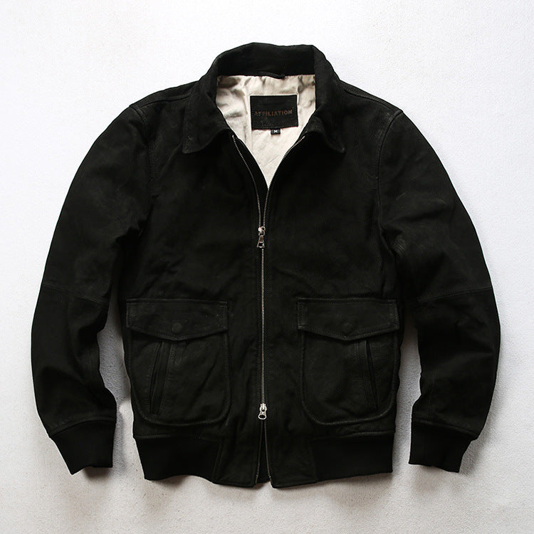 Vintage distressed A2 Pakistani goatskin flight jacket - J43