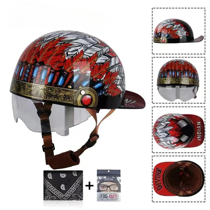 DOT Baseball Style Motorcycle Helmet-H10