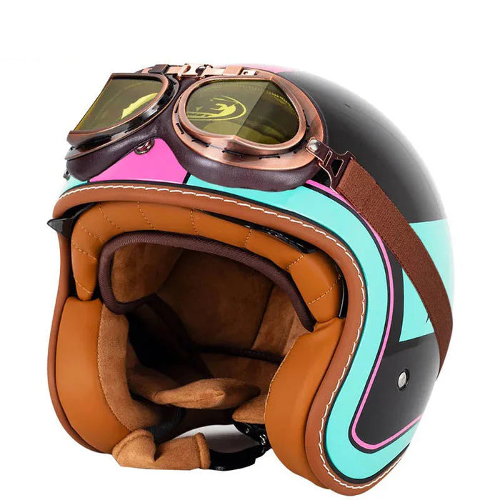 DOT Vintage Retro Motorcycle Helmet-H01
