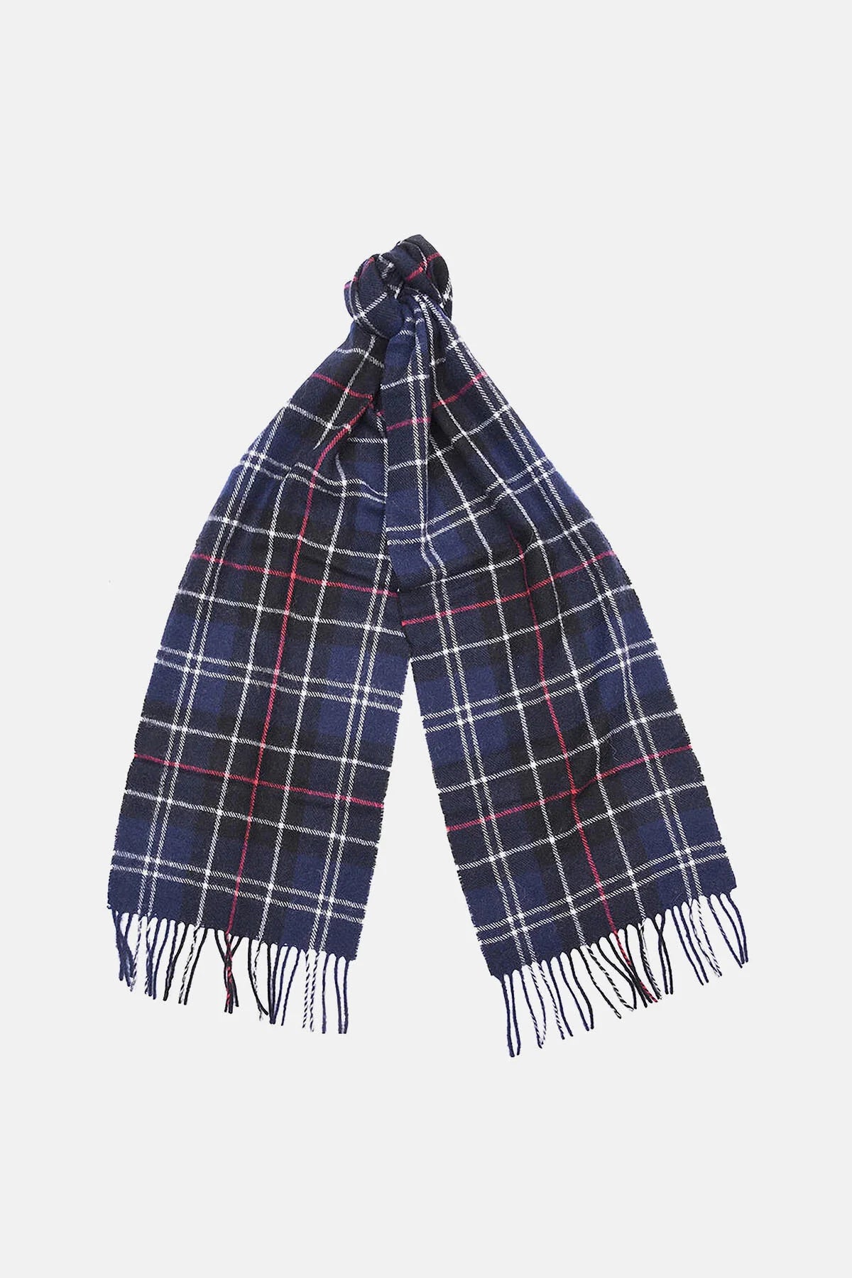 Tartan Lambswool Scarf - NAVY/RED