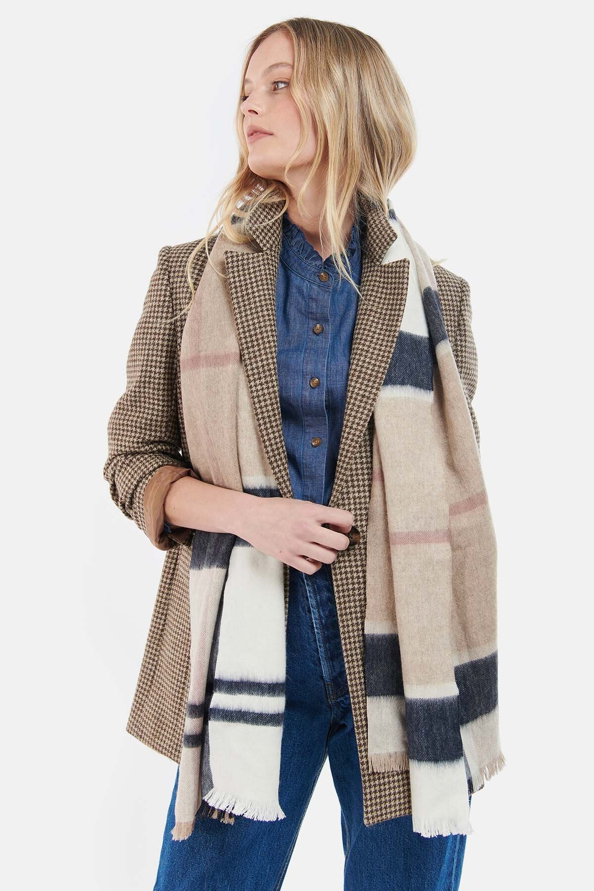 Rosefield Tartan Scarf - ROSEWOOD