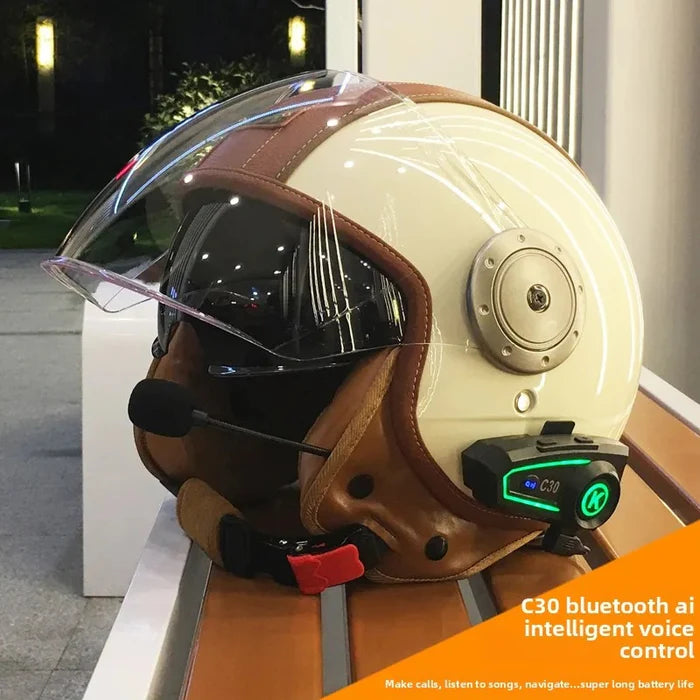 Dual-lens open-back Bluetooth motorcycle helmet-H21