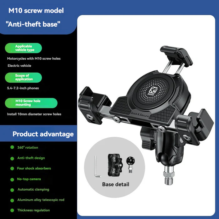 No-blocking camera shock-absorbing anti-theft motorcycle phone holder-S05