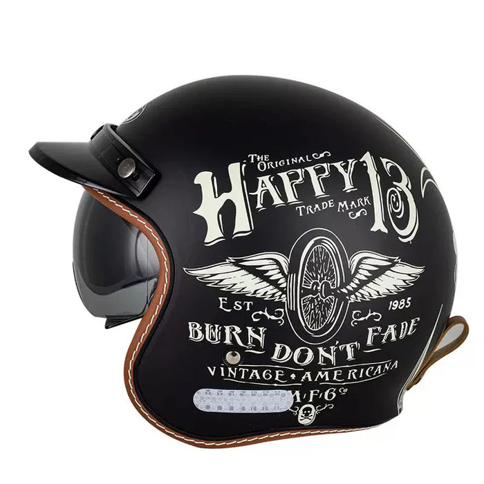 DOT Vintage Retro Motorcycle Helmet-H01