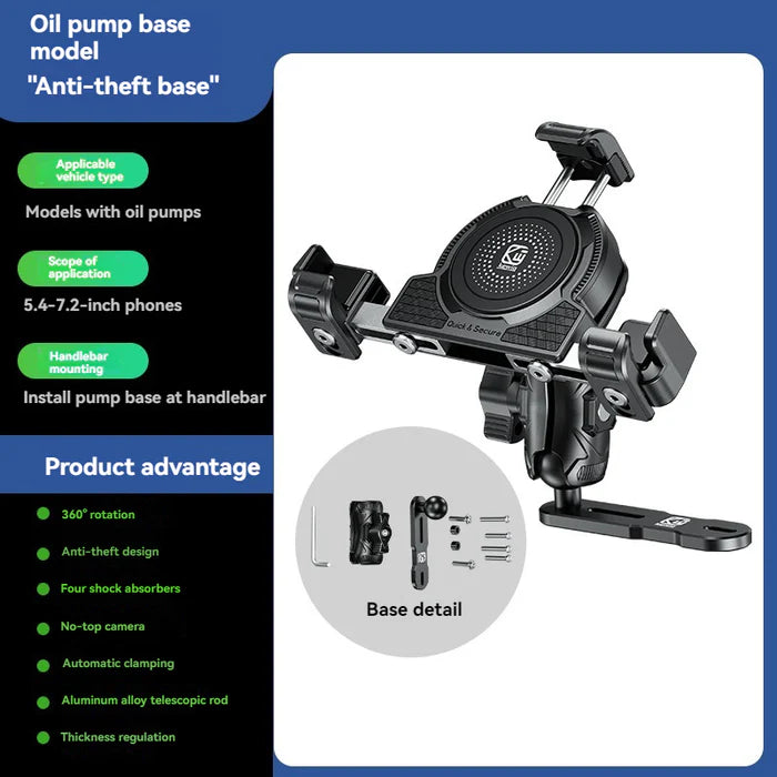 No-blocking camera shock-absorbing anti-theft motorcycle phone holder-S05