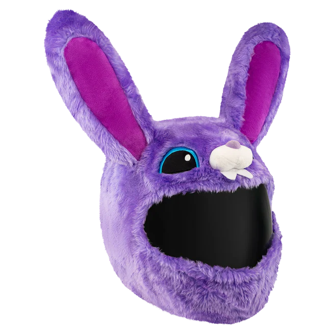 Motorcycle Helmet Cover - Purple Bunny