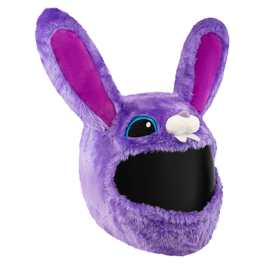 Motorcycle Helmet Cover - Purple Bunny