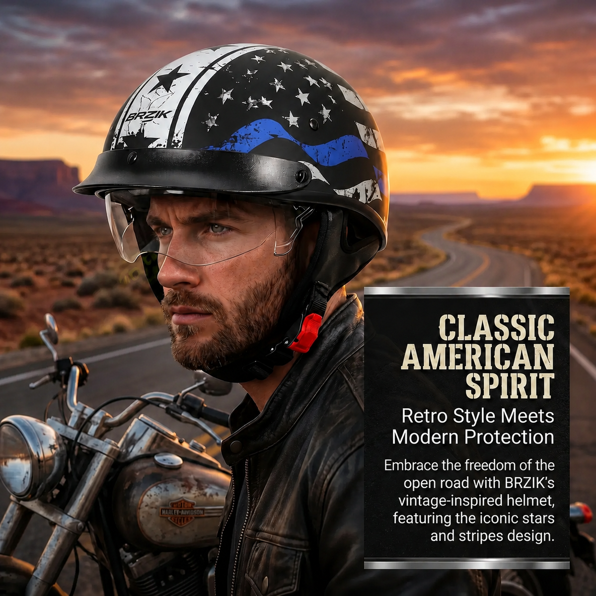 Retro motorcycle helmet-H46