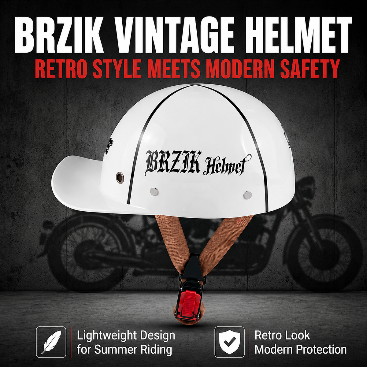 Retro baseball cap motorcycle half helme-H41