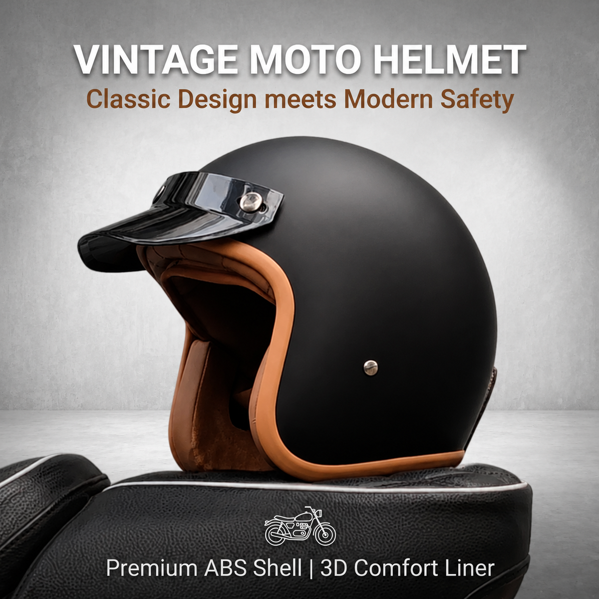 Retro motorcycle open helmet-H26