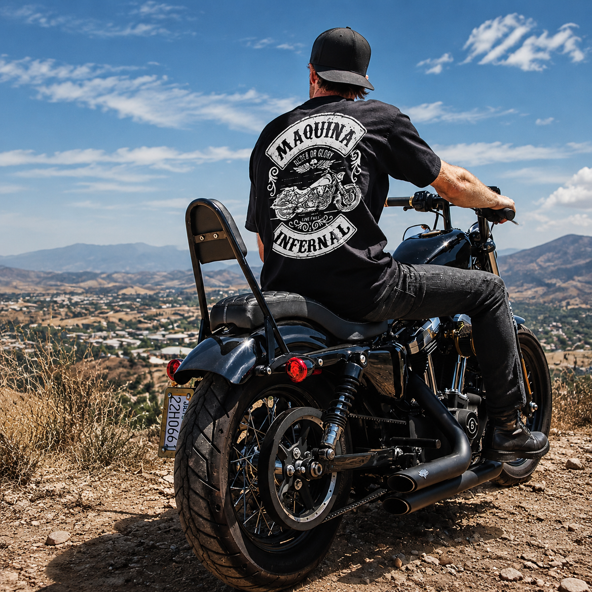 Men's Pure Cotton Vintage Biker Graphic T-Shirt - T02