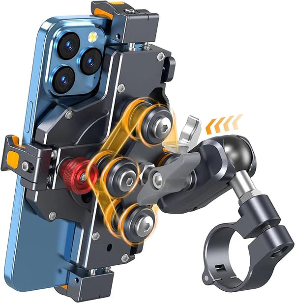 🔥Dual shock-absorbing aluminum alloy motorcycle phone holder - S01