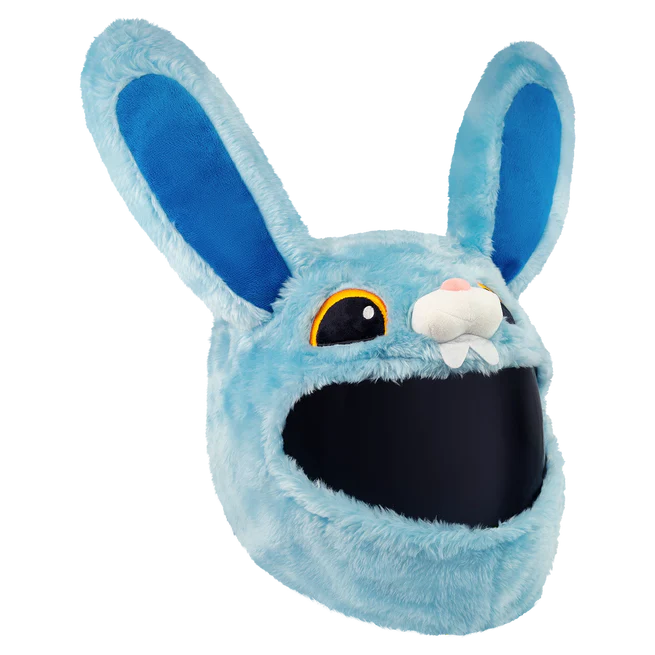 Motorcycle Helmet Cover - Blue Bunny