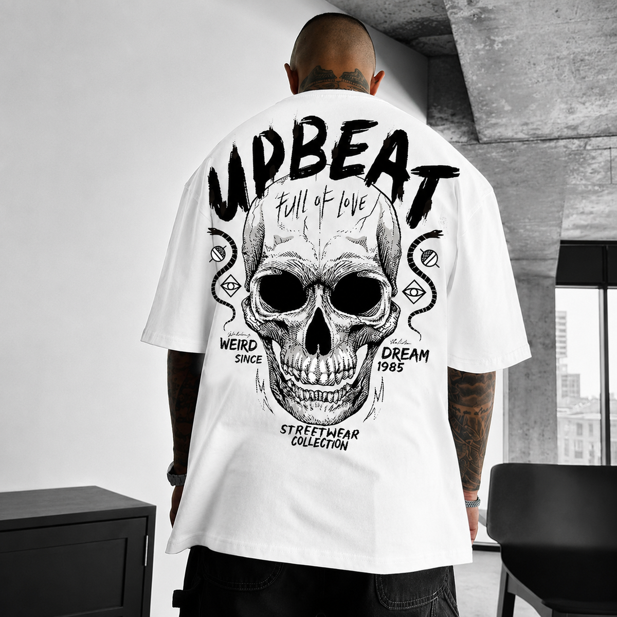 Men’s Gothic Skull Graphic T-Shirt – T04