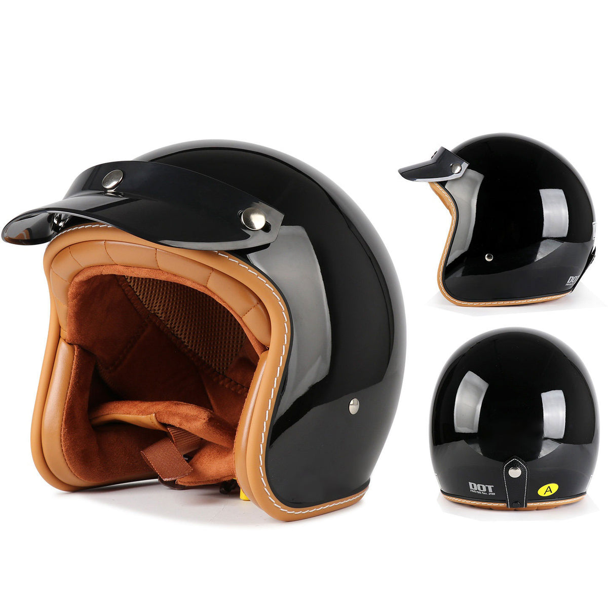 DOT Motorcycle Helmet 3/4 Half Helmet-H38