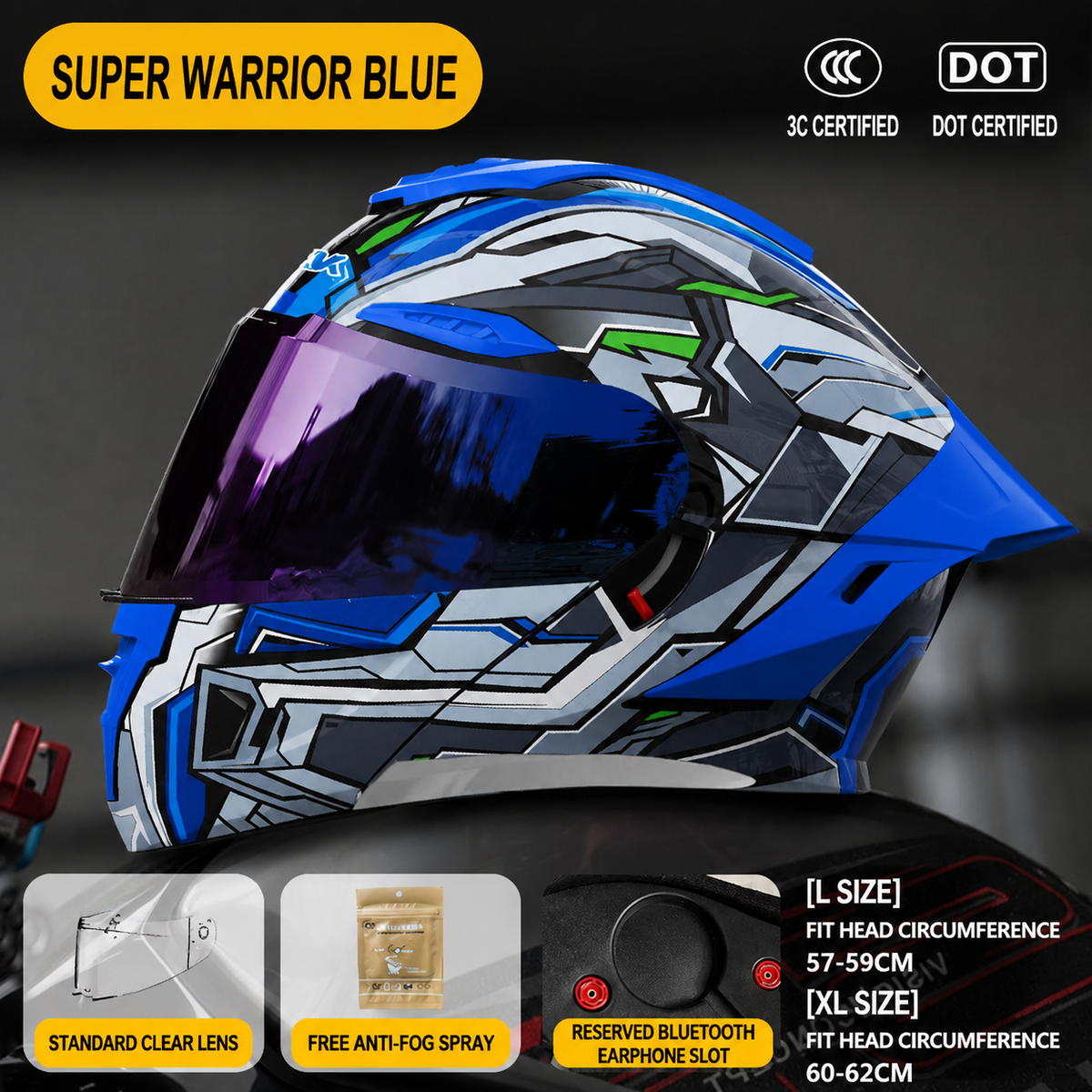 Suoer Warrior Flip Up Motorcycle Helmet-H30