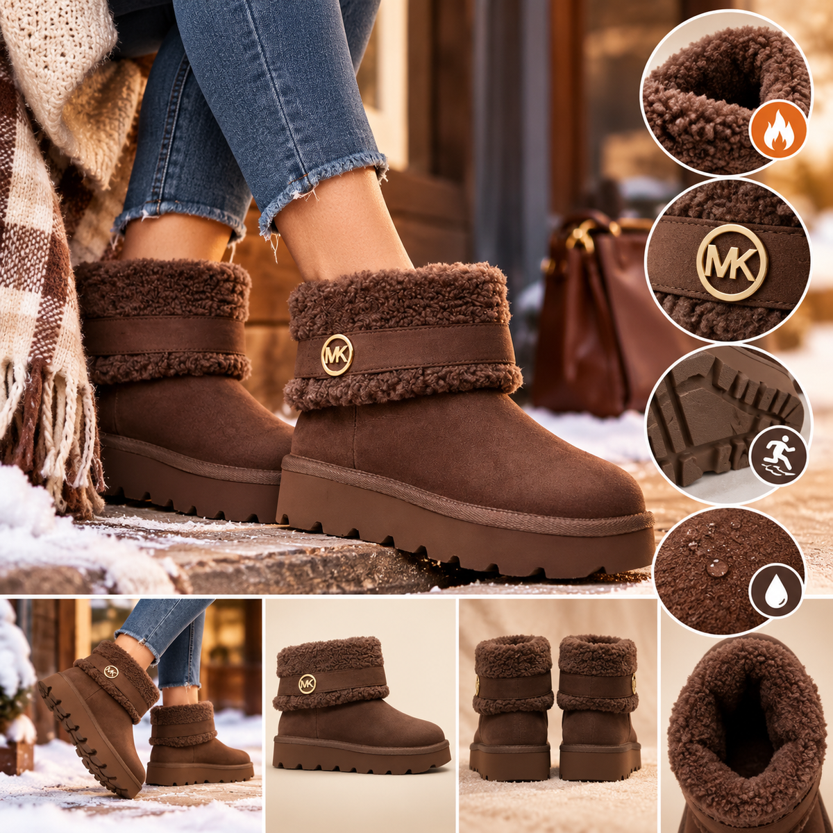 ☁️ Winnie Cozy Faux Shearling Boots – Soft Slip-On Everyday Comfort
