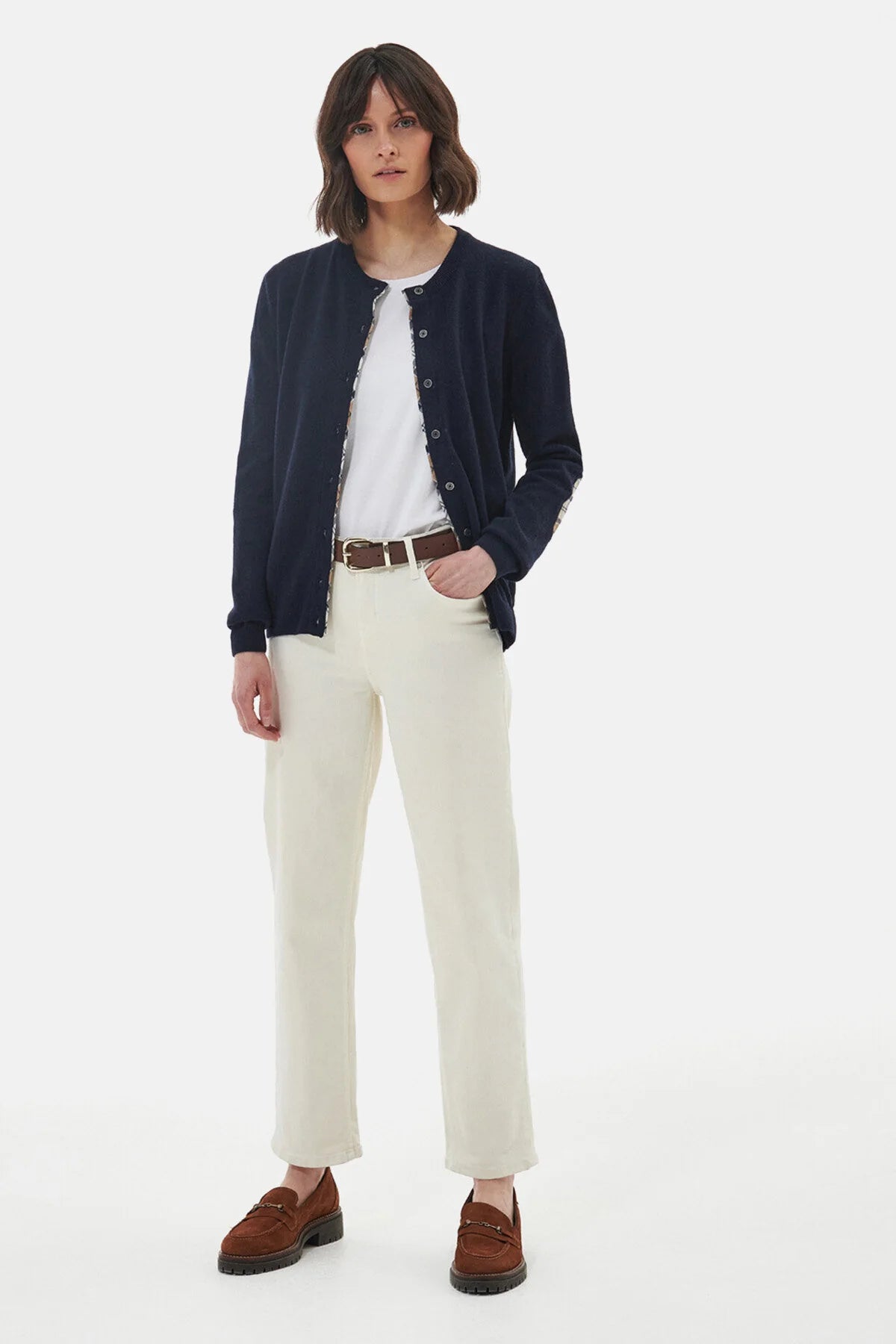 Pendle Cardigan - NAVY/FAWN