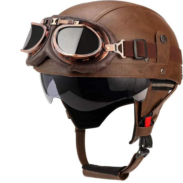 DOT Retro German Style Half Helmet-H02