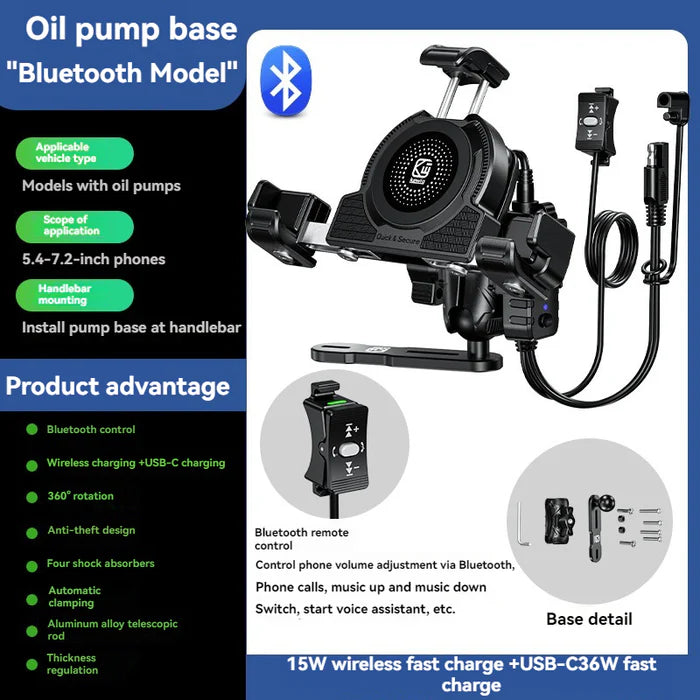 No-blocking camera shock-absorbing anti-theft motorcycle phone holder-S05