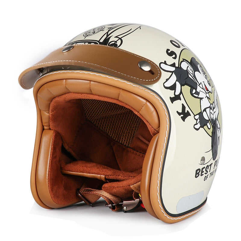 DOT Motorcycle Helmet 3/4 Half Helmet-H39