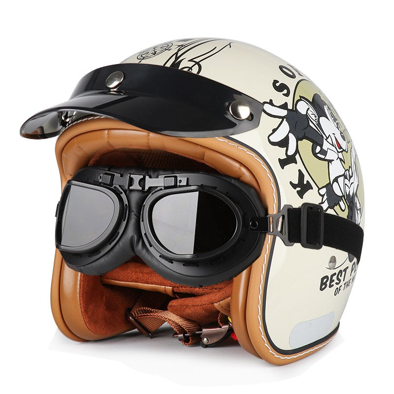 DOT Motorcycle Helmet 3/4 Half Helmet-H39