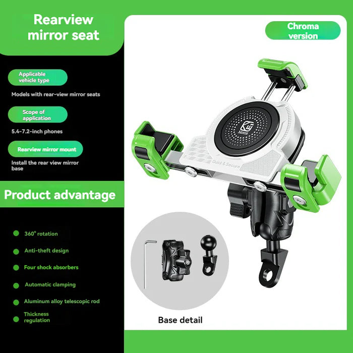 No-blocking camera shock-absorbing anti-theft motorcycle phone holder-S05