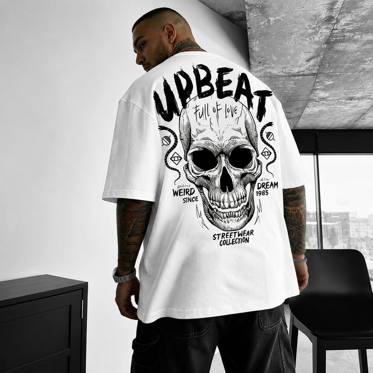 Men’s Gothic Skull Graphic T-Shirt – T04