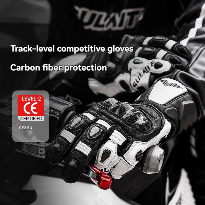 CE2 3K Carbon Fiber Leather Protective Racing Gloves - G09