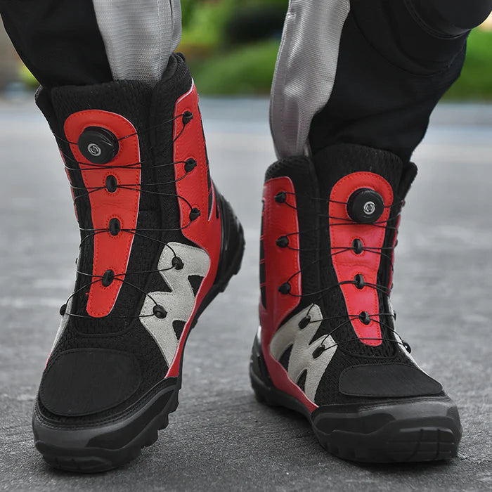 Rotating buckle anti-skid motorcycle riding shoes-B04