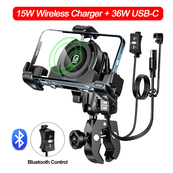 No-blocking camera shock-absorbing anti-theft motorcycle phone holder-S05