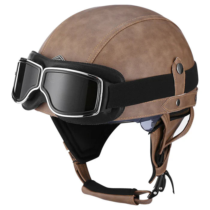 DOT Retro German Style Half Helmet-H02