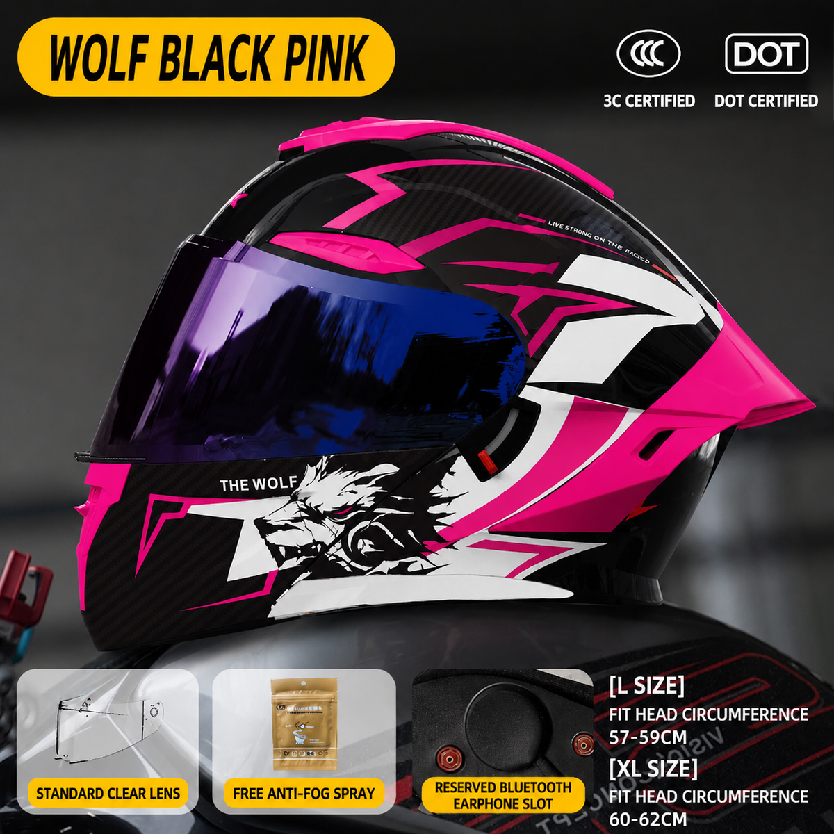 Wolf Flip Up Motorcycle Helmet-H33
