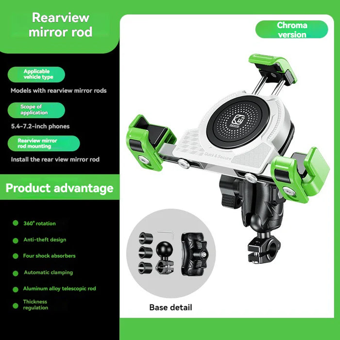 No-blocking camera shock-absorbing anti-theft motorcycle phone holder-S05