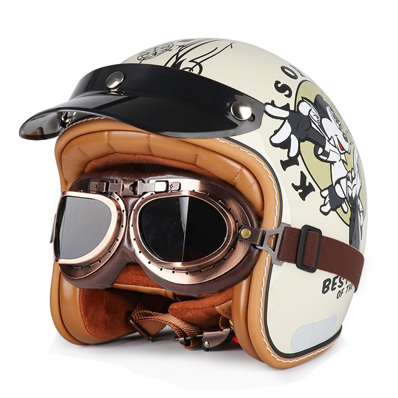 DOT Motorcycle Helmet 3/4 Half Helmet-H39