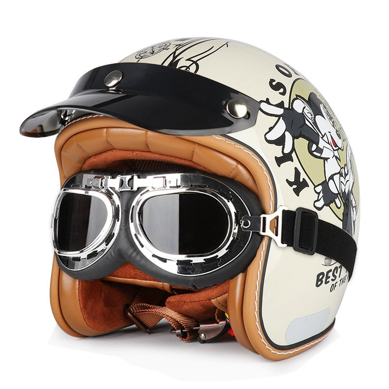 DOT Motorcycle Helmet 3/4 Half Helmet-H39